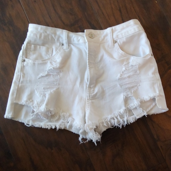 Love Culture Pants - Love Culture white jean shorts